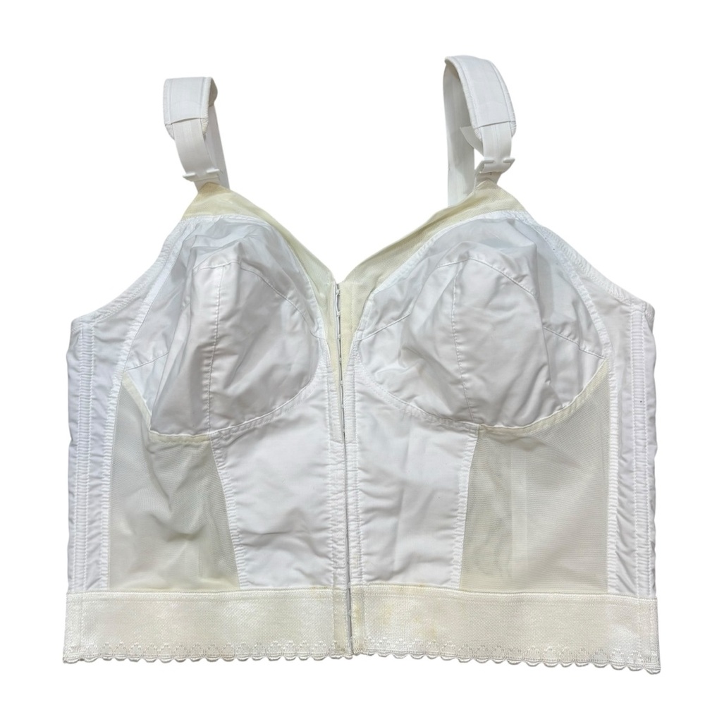Vintage Exquisite Form White Longline Bra Size 44D‎